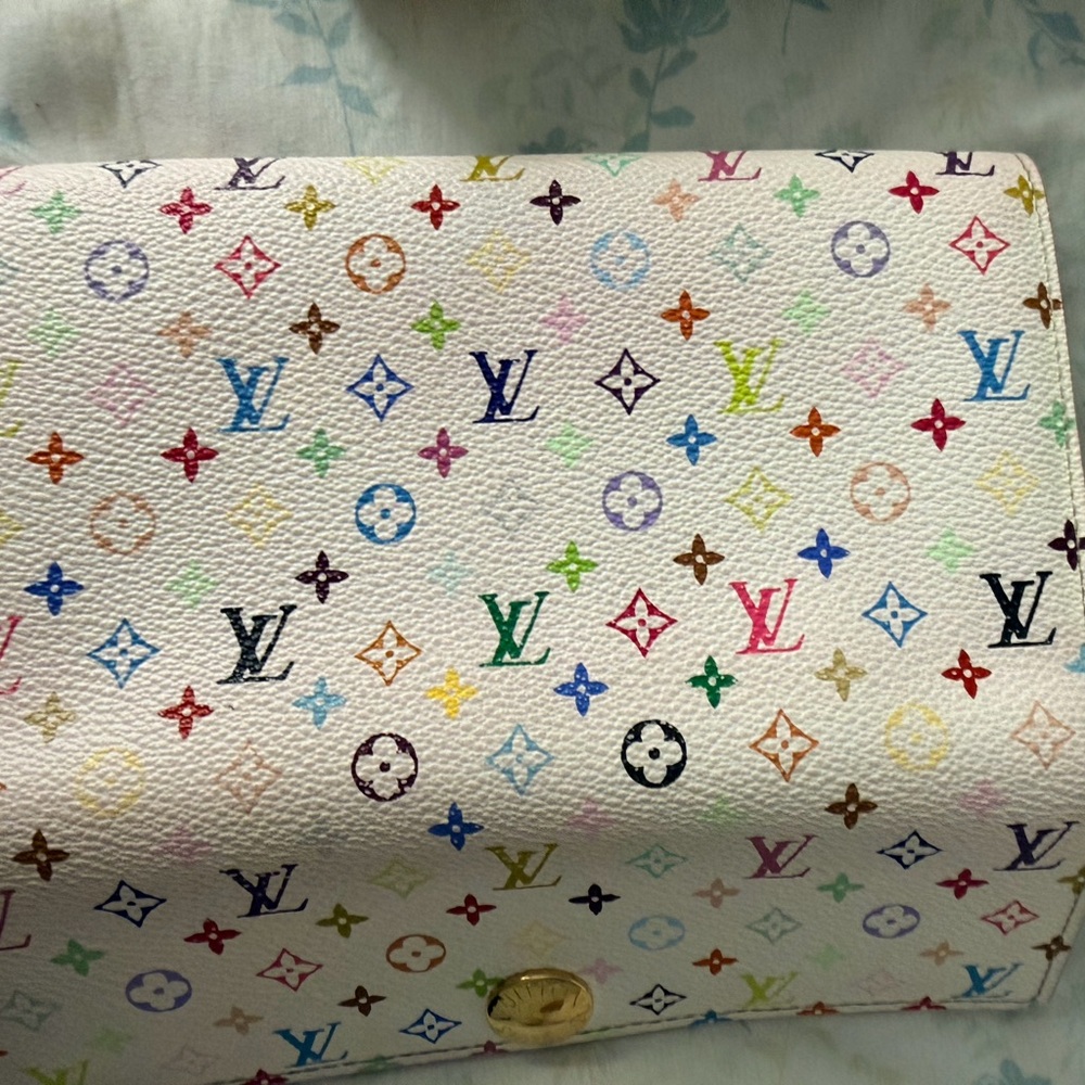 Takashi Murakami X Louis Vuitton White Monogram Multicolor Wallet - Picture 4 of 16